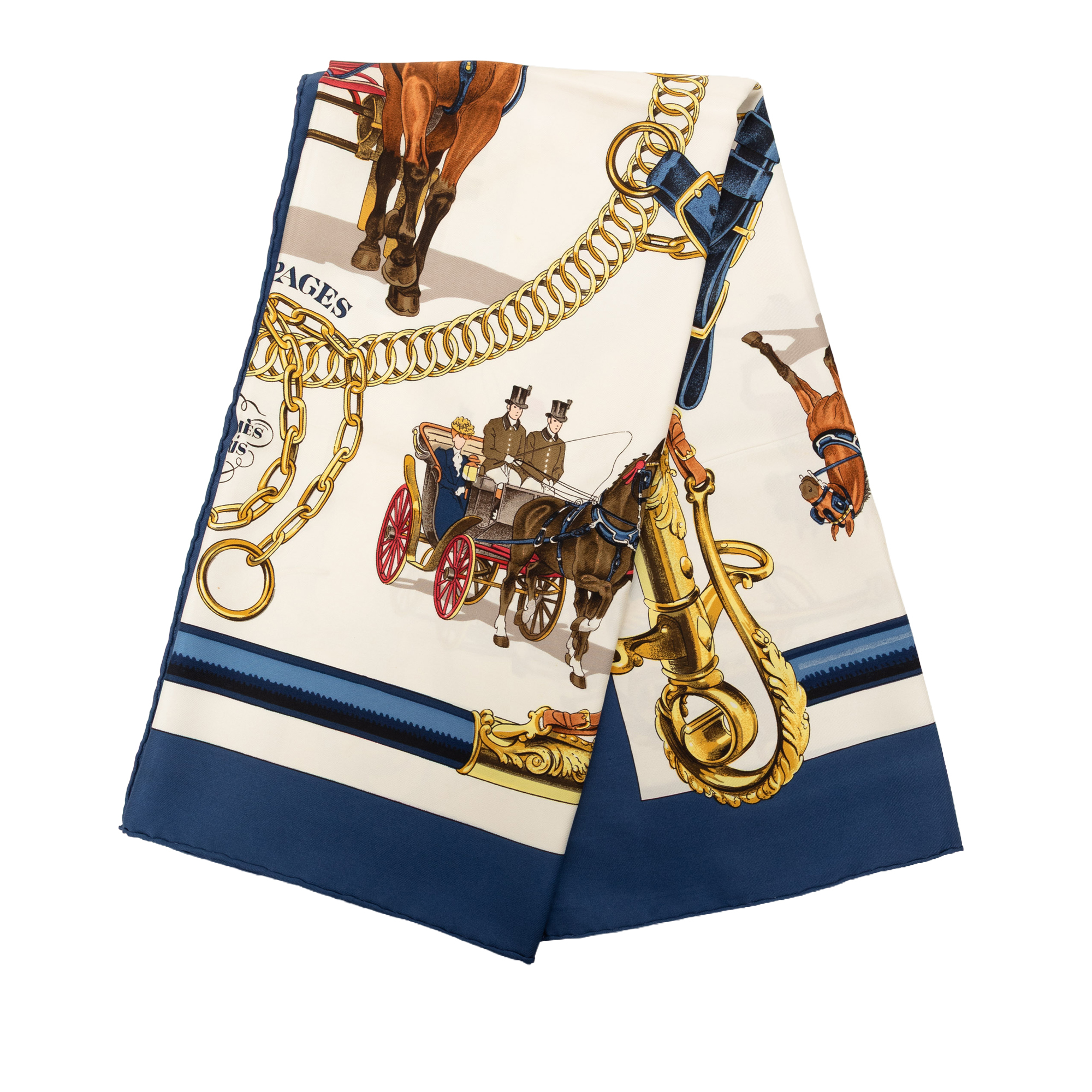 Pre-Loved Hermes Equipages Silk Scarf 90